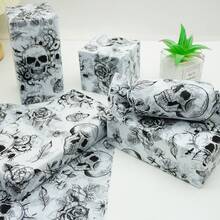 19.69*13.78 英吋黑色哥德式骷髏玫瑰圖案薄棉紙，節日禮物包裝薄棉紙，生日派對裝飾紙，禮物盒裝飾薄棉紙，印花薄棉紙，適用於DIY手工藝、花束包裝、婚禮裝飾、教師節、萬聖節、聖誕節 - 查看 6