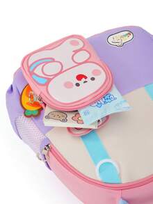 New Rabbit Pattern Student Backpack, Unisex, Lightweight And Minimalist, Suitable For School Or Travel - Purple - View 5