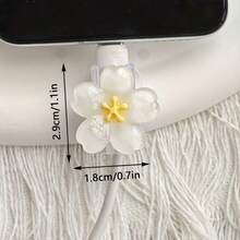 2pcs Cherry Blossom Phone Charging Cable Protector, Data Cable Protection Set (Battery Not Included), Perfect Gift For Birthday, Wedding, Valentine's Day, Back To School, Halloween - Cute Little Gift For Your Loved One - Multicolor - View 2