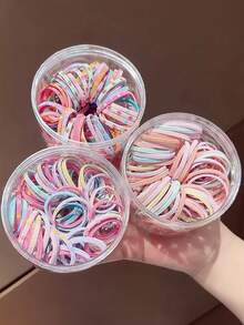 300pcs Girls Multi-Color Non-Damaging Hair Ties Hair Accessories Headwear Top Clips Back Clips Side Clips Alligator Hair Clips For Daily Use - Multicolor - View 1