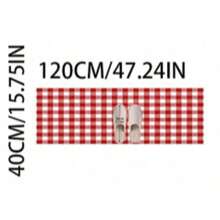 1pc Red Plaid Vibrant Kitchen Rug, Kitchen Mat, Kitchen Carpet, Classic Checkered Doormat, Small Rug, Carpet, Runner Rug, Floor Mat, Home Decor, Area Rug, Outdoor Mat, Home Decor, Area Carpet, Bedroom Rug, Washable Carpet - Multicolor - View 16