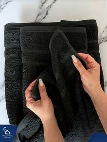 TOALLA DE BAÑO 100% ALGODÓN MEXICANO (Gruesa) ABSORBENTE  70m X 135cm, la cenefa puede variar - Negro - Ver 10