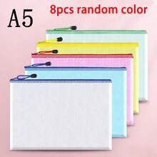 1/5/8/16 Pack A5 Folder Wallet, Waterproof Mesh Bag, Zipper Bag Document Bag, Plastic Storage Bag, Suitable For School, Homework, Travel Storage Bag (Multi-Color) - Multicolor - View 9