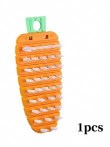 Japanese Style Flexible Multi-Function Vegetable & Fruit Cleaning Brush, Soft & Hard Dual-Sided Brush Head For Potato, Yam, Mud Removal, Household Kitchen Fruit & Vegetable, Lotus Root, Ginger, Crevice Cleaning, Bendable Scrubbing Tool For Fruits & Vegetables - Multicolor - View 7