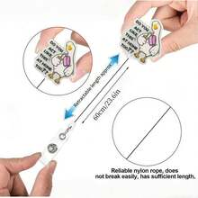 TONAVIETO 1pc Crooked Cute Goose Badge Reel Acrylic Retractable Badge Holder Clip With Swivel Alligator Clip For Nursing Student RN LPN CNA MA Medical Worker Teacher Doctor - 1PC - View 5