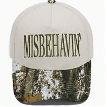MISBEHAVIN Letter Embroidered Patchwork Trucker Hat, Essential For Vacation And Travel, Adjustable, Unisex - Sky Blue - View 10