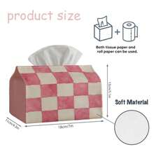 1 pieza Caja de pañuelos vintage, estilo moderno geométrico abstracto - Cuadros rosas, material de poliéster duradero, adecuado para cocina, sala de estar, dormitorio, baño, coche - Accesorios de baño | Diseño divertido | Poliéster duradero, Caja de pañuelos - Multicolor - Ver 2