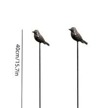 Garden Bird Stake Ground Insert Decoration - Rustic Style Outdoor Decor For Garden Lawn Flower Pot Floral Arrangement Atmosphere Enhancement, Suitable For Halloween, Thanksgiving, Christmas Gifts - 2 Birds - View 6