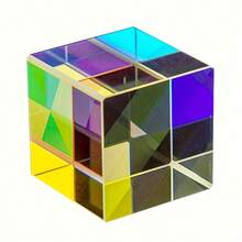 1pc Colorful Artificial Crystal Prism, Optical Glass X Cube, RGB Combination Dispersion, Educational Gift, Suitable For 14 Years Old And Above, Mixed Colors, Glass Material, Novelty Prism - Multicolor - View 8
