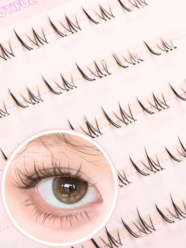Glue-Free Brown Lower Eyelashes, Korean-Japanese Style, Segmented False Lashes, 60 Clusters, C Curl, 5-6mm Short Length, No Glue Needed, Beginner-Friendly, DIY Makeup, Efficient And Time-Saving. Lightweight And Realistic Natural-Looking Lower Lashes, Suitable For Daily Wear, Outings, And Festive Makeup, Delicate Texture, Reusable, Great Value, Thoughtful Holiday Gift For Best Friend Or Girlfriend.