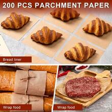 50/100/200PCS Baking Parchment Paper, 7.8*7.8 Inches, Non-Stick Pre-Cut, Suitable For Baking, Air Fryer, Daily Cooking, Oven Use, Perfect For Making Bread, Cakes, Grilling (Natural Color) - Multicolor - View 6
