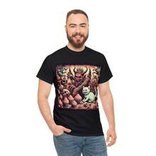 Camiseta unisex para adultos, negra, con diseño de terror, linda, con motivos de gatito demoníaco, cupcake y death metal (tallas S-3XL) - Negro - Ver 3