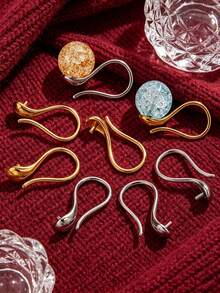 10 buah anting kait ikan dari baja tahan karat 304 berlapis emas 18K, cocok untuk pembuatan perhiasan DIY dengan mutiara, kait anting dari baja tahan karat. - anting-anting - View 5