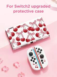 Protective Case Compatible With Switch 2nd Generation (2025), 1pc Pink Cherry Bow Pattern Protective Case, Compatible With Switch 2/Switch NS/Switch OLED/Lite, Compatible With Switch Game Console Accessories, Full Set, Storage Bag, Card Slot Dock Shell, Switch Protective Case, Best Gift Compatible With Switch Players - Multicolor - View 6