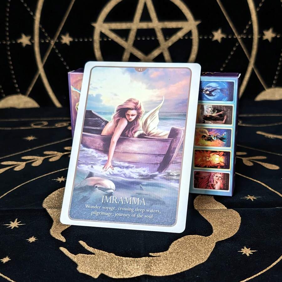 Mermaid Oracle Cards, 45 English Cards, Beautiful Mermaid Art Illustration Design, Used For Fortune Telling, Mystical Guidance And Spiritual Insight - Tarot Card Reading Game With Artistic Imagery - Multicolor - View 1