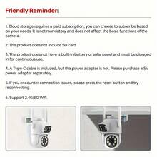 2MP+2MP Dual Lens Outdoor Security Camera, 355° Pan/Tilt 2.4G/5G WiFi Wireless Surveillance Camera, Full Color Night Vision, Motion Detection, Two-Way Audio, Suitable For Street, Garden And Home CCTV Camera - Multicolor - View 11