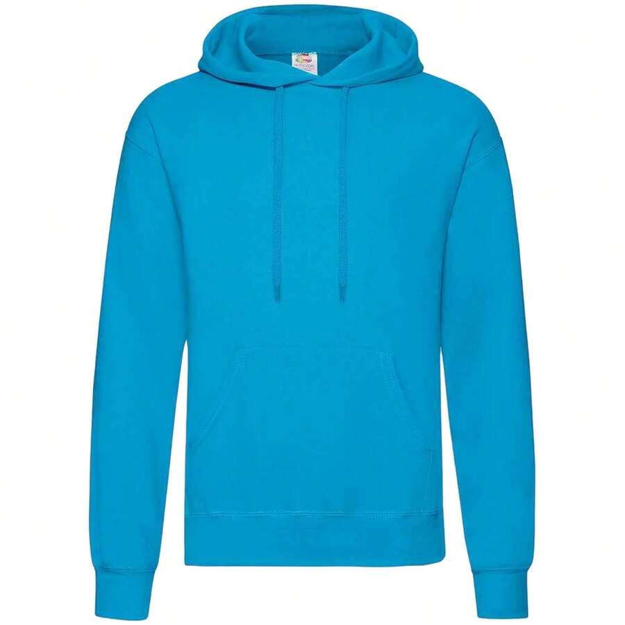 Fruit Of The Loom Unisex Adults Classic Hooded Sweatshirt - Azure Blue - View 1