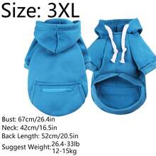Blue Pet Patrón Con Capucha De Bolsillo Con Cremallera Adecuado Para Uso Diario, Unisex - Azul - Ver 16