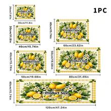 1pc Dish Drying Mat, Coffee Machine Mat, Fresh Lemon & Floral Pattern Absorbent Mat, Durable And Highly Absorbent, Suitable For Dining Table, Cafe And More, Polyester Fiber Material, Creates A Natural And Fresh Tabletop Atmosphere, Multi-Purpose Drainage Mat, Home Gift, Tabletop Decor - XYLSD-548 - View 13