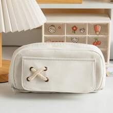 1 Stück Hanfseil Umhängetasche mit großer Kapazität, mehrschichtige Federtasche, Stifttasche, minimalistische Make-up-Aufbewahrungstasche, Büro-Schreibwaren-Organizer, Bleistift- & Marker-Box, Schulanfang Geschenk, Schulbedarf, Federtasche, Rucksack - Einzelstück - Übersicht 3