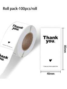 Pink Thank You Stickers | Rectangular Sealing Labels For Gift Packaging, Decorative Labels For Gift Boxes And Baking Boxes, Glossy Paper, Disposable - A - View 10