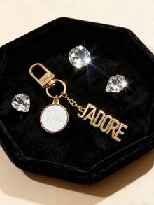 Dior Light Luxury Gold J'ADORE Letter Round Pendant Keychain Diffuser, Bag Charm Car Key Accessory, Commute Travel Personal Decoration, Birthday Valentine's Day Best Friend Exquisite Niche Gift Pendant - Kaneko - View 7