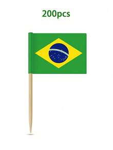 50/100/200 piezas Palillos con Bandera de Brasil - Perfectos para Decorar Cupcakes, Cócteles y Aperitivos | Adecuados para Fiestas, Bufés y Eventos Especiales, Palillos de Cóctel, Mini Banderas, Decoraciones de Cupcakes, Palillos con Bandera, Decoraciones de Fiesta, Celebraciones, Bar de Cócteles, Banderas para Pasteles, Suministros para Fiestas - A - Ver 13