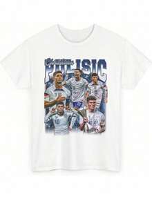 90s Graphic Christian Pulisic T-Shirt USA Soccer Shirt USMNT Vintage Bootleg Sport Tee - 白色 - 查看 1