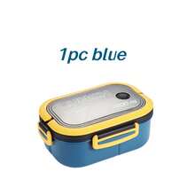 1pc Double-Layer Lunch Box With Utensils, Bento Box With Spoon And Fork, Microwave Lunch Box, Insulated Lunch Bag, 3-Compartment Food Storage Container Set - Multicolor - View 10