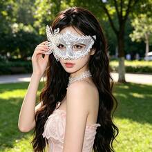Elegant Exquisite Lace Decorated Mask, Fashionable Party Face Accessory, Ideal Prop For Stage Performance And Romantic Theme Party - Multicolor - View 8