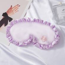 Lace Faux Silk Eye Mask With Embroidered Flower Design, Skin-Friendly, Non-Pressing, Cute Ins Style Blackout Sleep Mask - Multicolor - View 12