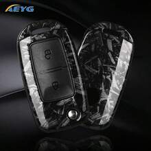 ABS 碳纖維汽車鑰匙殼保護套 適用於 VW Golf Passat Beetle Tiguan Seat Leon Altea Octavia Kodiaq - 大眾A款 - 查看 4