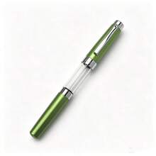 Bolígrafo de fuente de barril transparente de metal tipo pulsador con plumín absorbente de tinta multicolor para oficina, escuela, escritura, regalo de negocios - 3024 - Ver 12