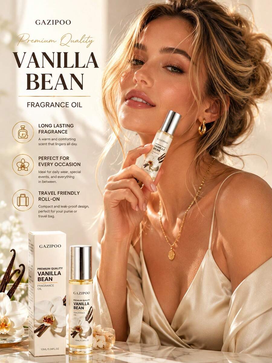 Aceite de fragancia de vainilla en bolígrafo giratorio de 10ml, fragancia concentrada premium con aroma rico, cremoso, cálido y dulce, fragancia portátil de larga duración en bolígrafo giratorio de bolsillo, adecuada para uso diario, viajes y ocasiones casuales - Múltiples aromas - Ver 1