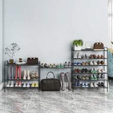 LUMEZING Metal, Zapatera DIY, Ahorro de Espacio y Estante versátil, Organizador de Zapato para Almacenar y Guardar Los Zapatos para Entrada, Puerta, Dormitorio, Guardarropa - Zapatero de 2 niveles - Ver 2