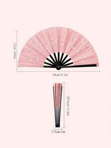Customized Photo Print Handheld Fan - Personalized Glitter Bamboo Folding Fan. Fun Accessory For Birthday And Bachelorette Parties - Multicolor - View 6