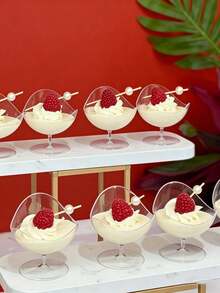 50ml/1.76oz Plastic Dessert Cups With Feet, Suitable For Mousse Cake, Desserts, Pudding, Jelly, Tiramisu, Thickened Durable And Portable, Creative Design With Stable Base, Suitable For Restaurants, Cafes, Bakeries, Dessert Shops, Takeout And Holiday Parties - Multicolor - View 6