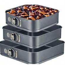 Square Cake And Torte Baking Forms Set Of 3 (20-24) - View 3