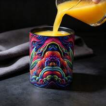 1PC Ceramic Mug With Leaf Design, 11oz Capacity, Print, Suitable For Living Room, Office Or Cafe, Perfect Gift For Friends - Multicolor - View 6