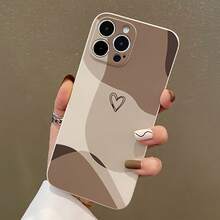 Funda para Teléfono - Carcasa Blanca con Borde , Bloques de Color, Línea y Diseño de Corazón. - Multicolor - Ver 5