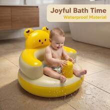 1pc Bear Inflatable Baby Learning To Sit Chair Sofa, Luxury Style High Chair, Sitting Support Seat For Toddlers - Multicolor - View 4