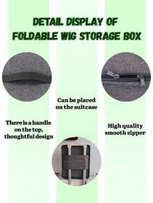 nunify S/M/L Three Size Wig Storage Box For Wigs Toupee Hair Closure Storage Protable Wig Travel Case Foldable Hand Carry Wig Bag With Steel Adjustable Wig Display Stand Travelling Wig Packaging Box - View 5