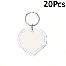 5/10/20/30Pcs Party Gift Creative Transparent Heart & Square Photo Frame Keychain Shell Acrylic Material Keychain Pendant Suitable For DIY Craft Enthusiasts, Placing Photos Of Loved Ones And Children, Phone And Car Key Pendant Decoration, Sister Gift, Christmas Gift - Multicolor - View 17