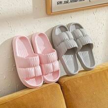 1 Pair, Soft Cloud-Feel Slippers For Men And Women, Summer Wearable Premium Indoor Slippers, Home Bath Slippers, Non-Slip, Odor-Resistant EVA Slippers - Slippers - View 5
