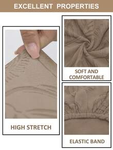 2pcs/Set (Backrest Cover + Seat Cushion Cover) Solid Color Jacquard Separate Office Chair Cover, Modern Style Elastic Polyester Separate Office Chair Cover, Suitable For Office, Study Room And Home Use, All Seasons - Camel - View 4