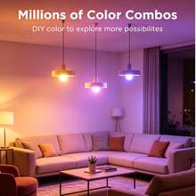 110V CozyLife Smart Bulb 9W E26 RGB 2700-6500K LED Home Light Bulb Compatible With Alexa, Echo And Home Assistant Multicolor, Music Sync - Multicolor - View 4