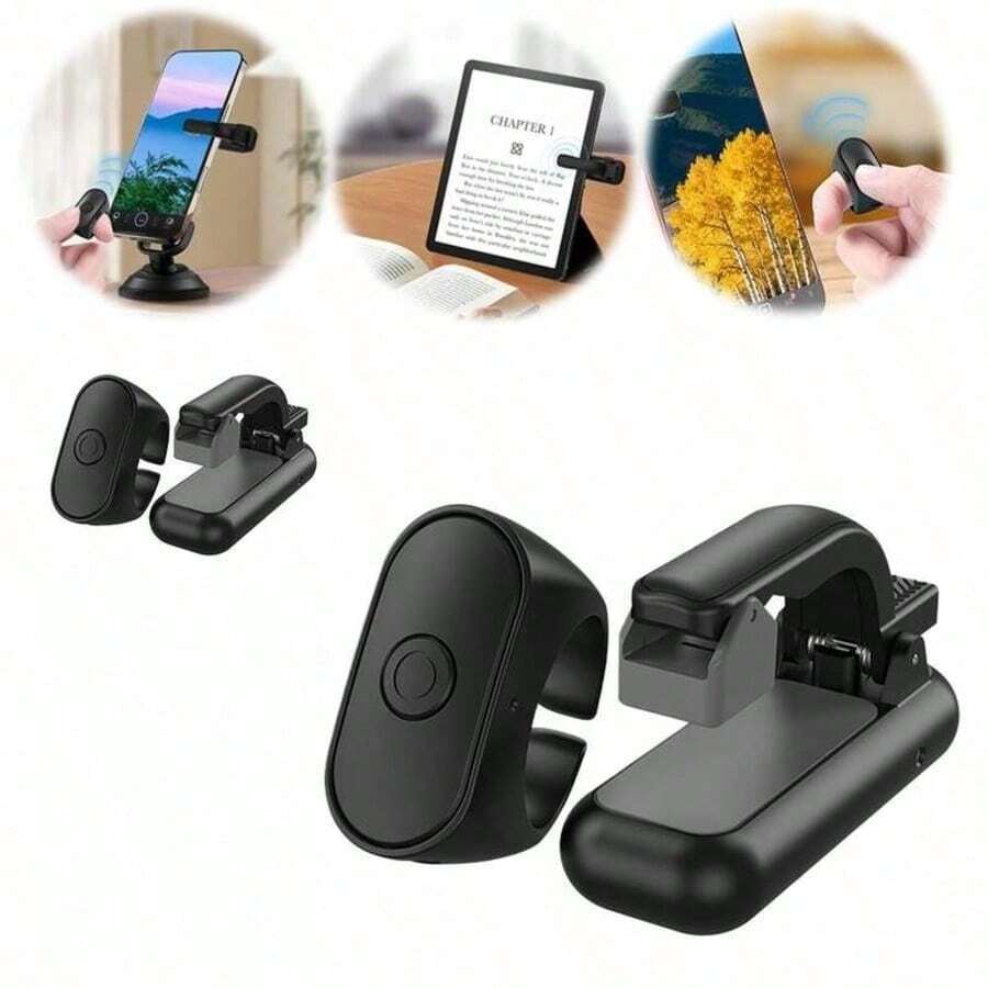 Multifunctional All-In-One Wireless Page Turner Remote, Kindle Accessory, Portable Ring Design With Type-C Charging - E-Book, Photo And Video Remote For Smartphone, Tablet, Projector, Monitor - Hands-Free Presentation Device