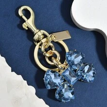Shiny Crystal Rhinestone Butterfly Keyring Elegant Versatile Handbag Pendant Dating Travel Bag Accessory - 銀色 - 查看 9
