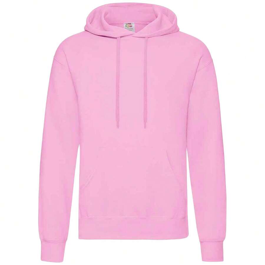 Fruit Of The Loom Unisex Adults Classic Hooded Sweatshirt - Light Pink - View 1
