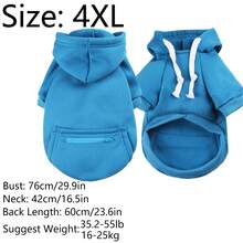 Blue Pet Patrón Con Capucha De Bolsillo Con Cremallera Adecuado Para Uso Diario, Unisex - Azul - Ver 19
